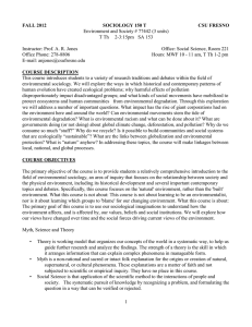 Environment and Society # 77442 (3 units)