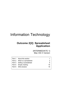 Information Technology Outcome 2[2]: Spreadsheet Application