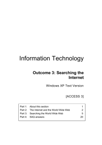 Information Technology Outcome 3: Searching the Internet