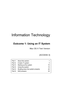 Information Technology Outcome 1: Using an IT System