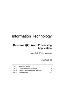 Information Technology Outcome 2[2]: Word Processing Application