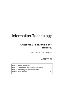 Information Technology Outcome 3: Searching the Internet
