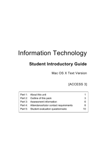 Information Technology Student Introductory Guide Mac OS X Text Version