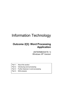 Information Technology Outcome 2[3]: Word Processing Application