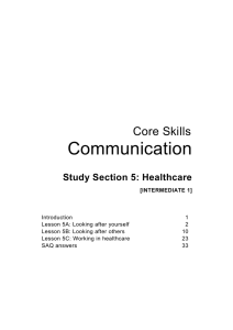 Communication Core Skills Study Section 5: Healthcare
