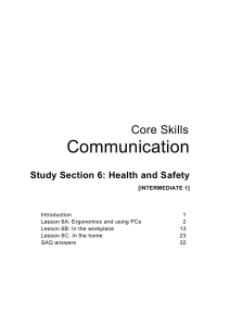 Communication Core Skills Study Section 6: Health and Safety