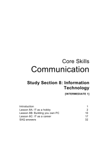 Communication Core Skills Study Section 8: Information