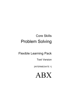  Problem Solving Core Skills