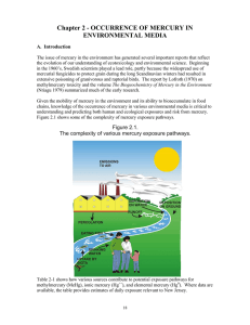 Chapter 2 - OCCURRENCE OF MERCURY IN ENVIRONMENTAL MEDIA A.  Introduction