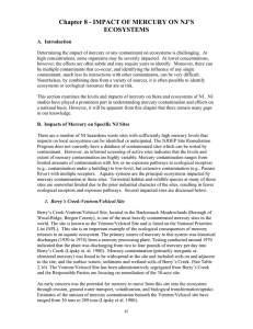 Chapter 8 - IMPACT OF MERCURY ON NJ’S ECOSYSTEMS A.  Introduction