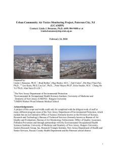 Urban Community Air Toxics Monitoring Project, Paterson City, NJ (UCAMPP)