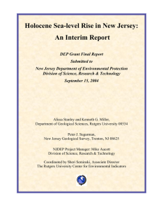 Holocene Sea-level Rise in New Jersey: An Interim Report