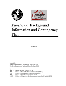 Pfiesteria Information and Contingency Plan