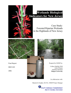 Wetlands Biological Indicators for New Jersey Case Study: