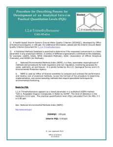 Procedure  for  Describing Process  for    Practical  Quantitation Levels (PQL) 
