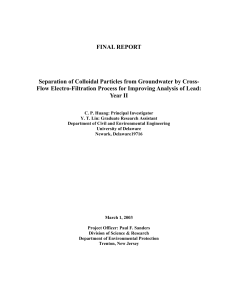 FINAL REPORT Separation of Colloidal Particles from Groundwater by Cross-