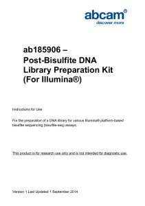 ab185906 – Post-Bisulfite DNA Library Preparation Kit (For Illumina®)