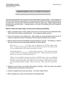 TEVAL (Paper Version) ADMINISTERING TEVAL STUDENT RATINGS