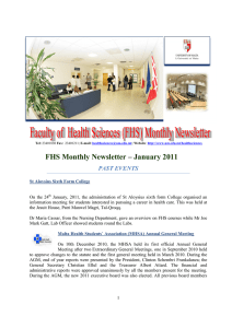 FHS Monthly Newsletter – January 2011  PAST EVENTS