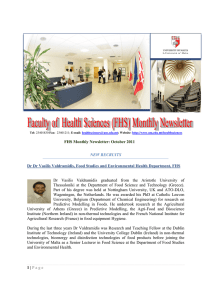 Dr  Vasilis  Valdramidis  graduated  from ... Thessaloniki  at  the  Department  of ... FHS Monthly Newsletter: October 2011