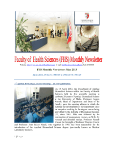 FHS Monthly Newsletter: May 2013