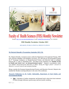FHS Monthly Newsletter: October 2013