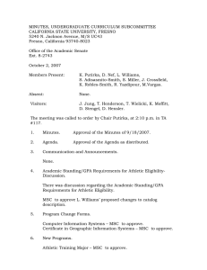 MINUTES, UNDERGRADUATE CURRICULUM SUBCOMMITTEE CALIFORNIA STATE UNIVERSITY, FRESNO