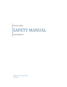SAFETY MANUAL  University of Malta General Regulations