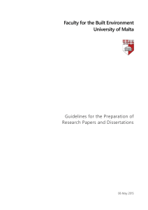 Faculty for the Built Environment University of Malta Research Papers and Dissertations