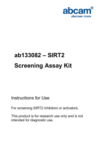 ab133082 – SIRT2 Screening Assay Kit Instructions for Use