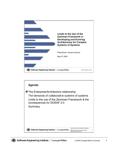 Agenda The Enterprise/Architecture relationship The demands of collaborative systems of systems