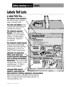 Labels Tell Lots Safety Meeting Labels A Label Tells You . . .