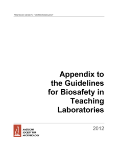 Appendix to the Guidelines for Biosafety in