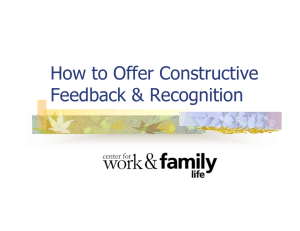 How to Offer Constructive Feedback &amp; Recognition