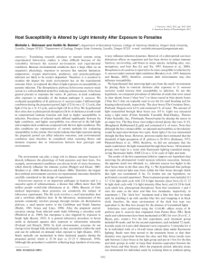Host Susceptibility Is Altered by Light Intensity After Exposure to... Michelle L. Steinauer and Kaitlin M. Bonner*,