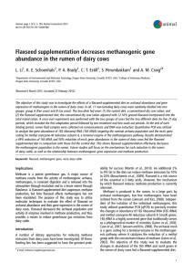 Flaxseed supplementation decreases methanogenic gene animal L. Li