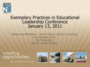 Exemplary Practices in Educational Leadership Conference January 13, 2011