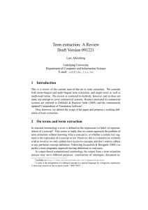 Term extraction: A Review Draft Version 091221 1 Introduction