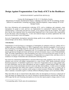 Design Against Fragmentation: Case Study of ICT in the Healthcare