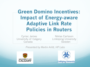 Green Domino Incentives: Impact of Energy-aware Adaptive Link Rate Policies in Routers