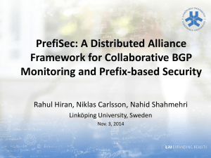 PrefiSec: A Distributed Alliance Framework for Collaborative BGP Monitoring and Prefix-based Security