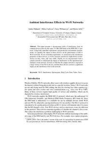 Ambient Interference Effects in Wi-Fi Networks Aniket Mahanti , Niklas Carlsson
