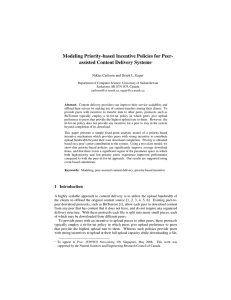 Modeling Priority-based Incentive Policies for Peer- assisted Content Delivery Systems