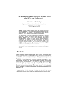 Peer-assisted On-demand Streaming of Stored Media using BitTorrent-like Protocols