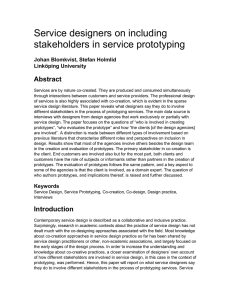 Service designers on including stakeholders in service prototyping Abstract