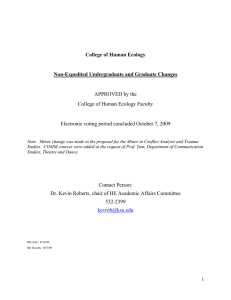 College of Human Ecology Non-Expedited Undergraduate and Graduate Changes APPROVED by the