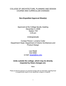 COLLEGE OF ARCHITECTURE, PLANNING AND DESIGN COURSE AND CURRICULUM CHANGES