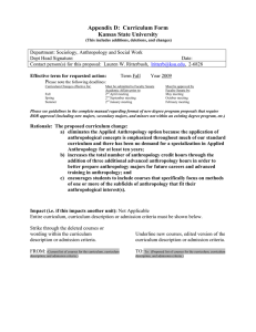 Appendix D:  Curriculum Form Kansas State University