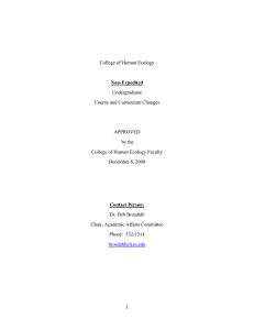 College of Human Ecology Undergraduate Course and Curriculum Changes