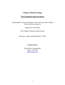 College of Human Ecology Non-Expedited Approval Sheets